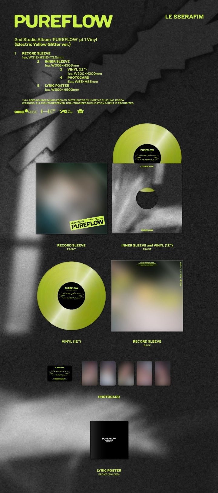 LE SSERAFIM - 2nd Studio Album ‘PUREFLOW’ (Vinyl/Mini Cam)