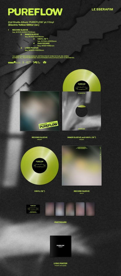 LE SSERAFIM - 2nd Studio Album ‘PUREFLOW’ (Vinyl/Mini Cam)