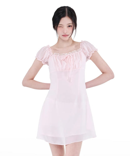 ALKI ALKA  Puff Chiffon Mini Dress