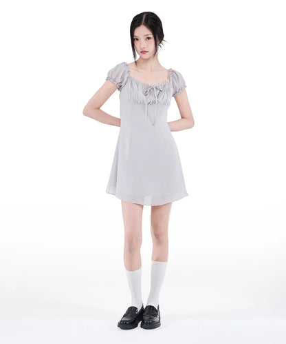 ALKI ALKA  Puff Chiffon Mini Dress