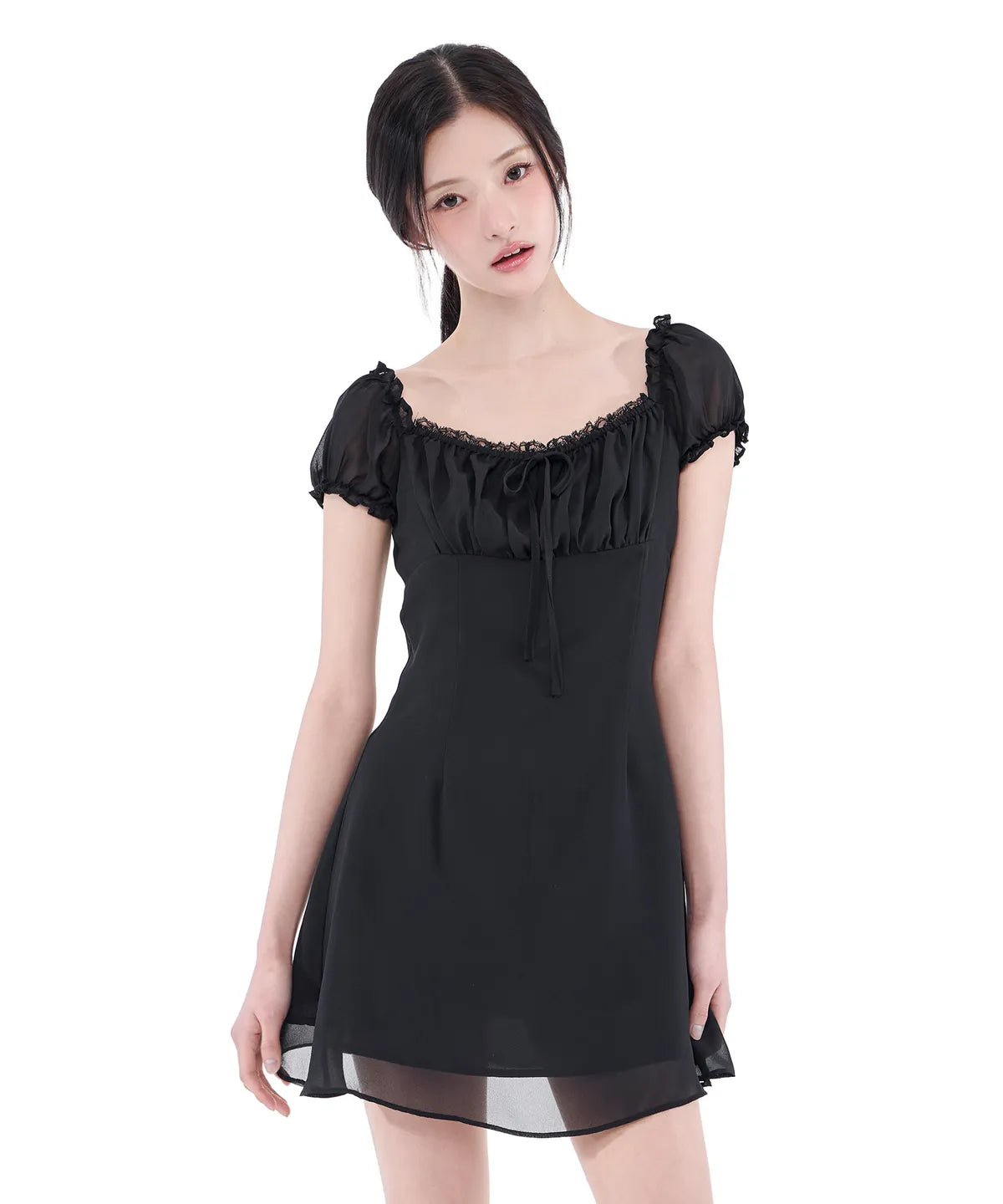ALKI ALKA  Puff Chiffon Mini Dress