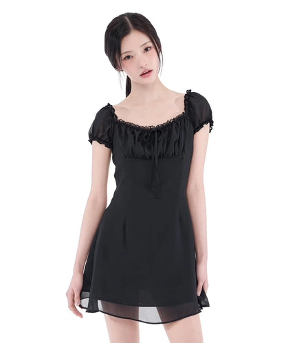 ALKI ALKA  Puff Chiffon Mini Dress