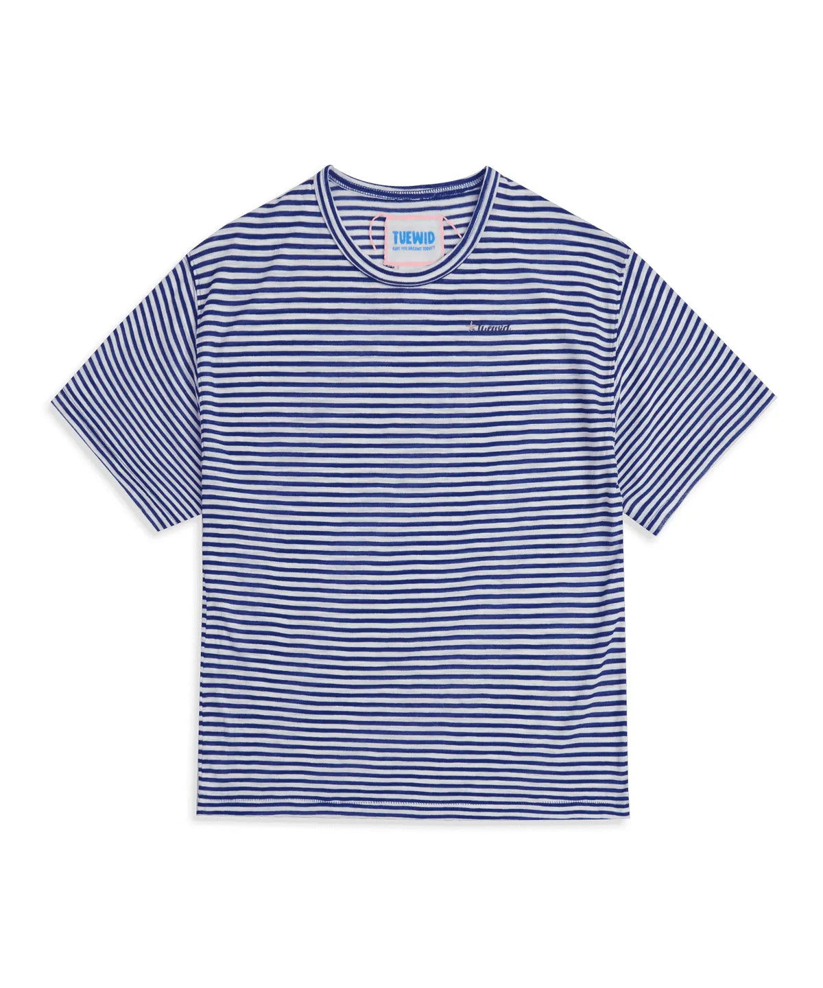[BTS Jimin Worn] TUEWID Summer Shake Souvenir Tee In Stripe Sky Blue