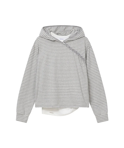 [Ive Rei Pick] Miseki Seoul Diagonal Button Layered Hoodie