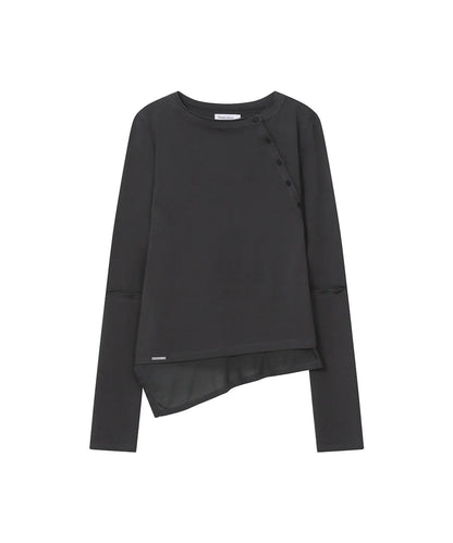[Ive Rei Pick] Miseki Seoul Slash Button Layered Long Sleeve