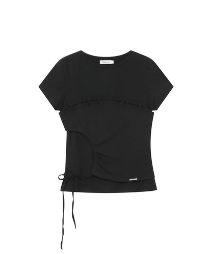 [Ive Rei Pick] Miseki Seoul String Shirring Short Sleeve
