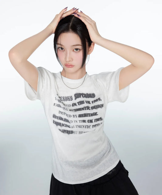 [Illit Pick] SUPERDRY Women's Vintage Lettering T-shirt