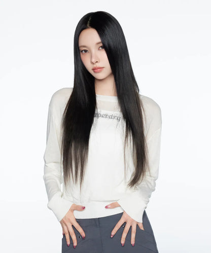 [Illit Pick] SUPERDRY Women's Linen Sweater White