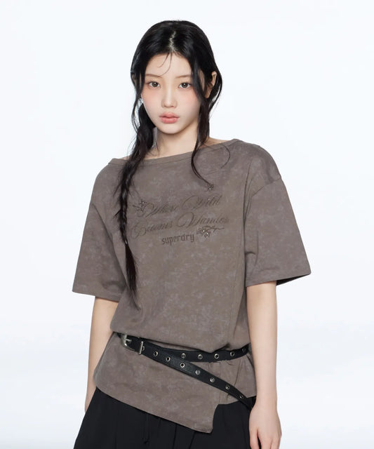 [Illit Pick] SUPERDRY Women's Side Slit Vintage T-shirt