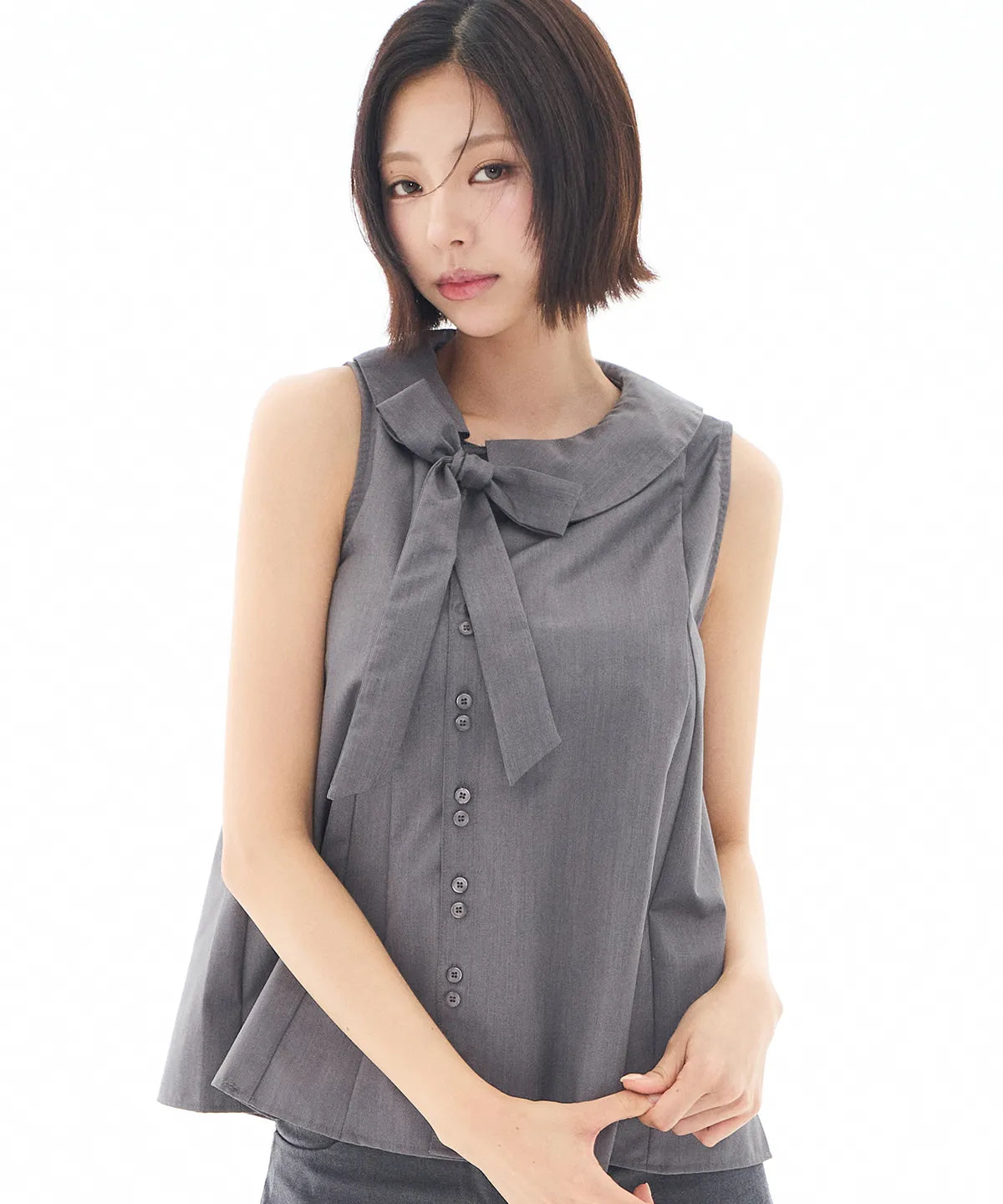 [SINGLE'S INFERNO KIM GO-EUN PICK] - ILLIGO Rope Flare Blouse