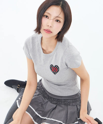 [SINGLE'S INFERNO KIM GO-EUN PICK] - ILLIGO 129 Dot Fitted T-Shirt