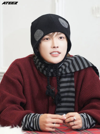 [Ateez Hongjoong Worn] Itzavibe Dot Earflap Beanie