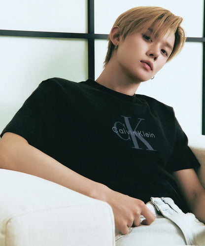 [TXT Yeonjun Worn] Calvin Klein Acid Wash Monologo Graphic Short Sleeve T-shirt