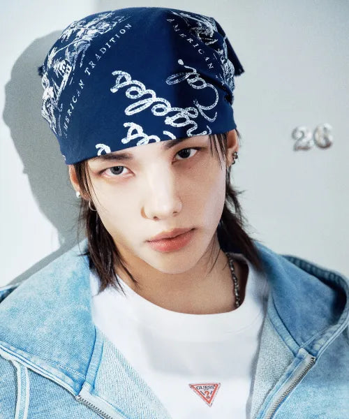 [Straykids Hyunjin Worn] 26SS Guess 3-Color Graphic Bandana