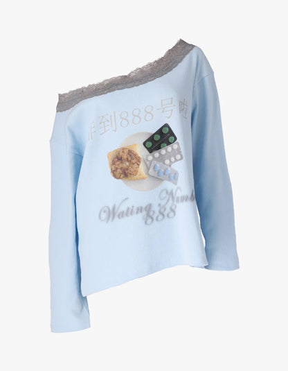 [Illit Wonhee Worn] HONKYO Off-Shoulder Loose Top- Waiting Number