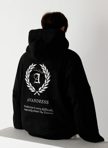 [NCT Jeno Worn] Avandress Unisex Laurel Oversized Hoodie Black