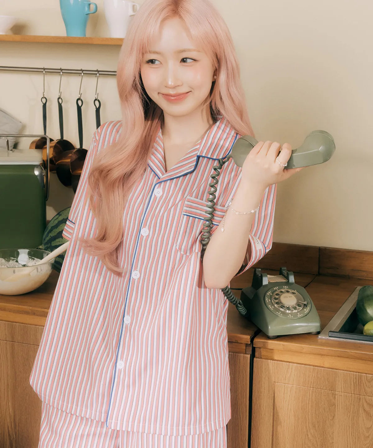 Nmixx Haewon X Dossy 26SS Silk-fit Peony Short-sleeve Couple Pajama Set