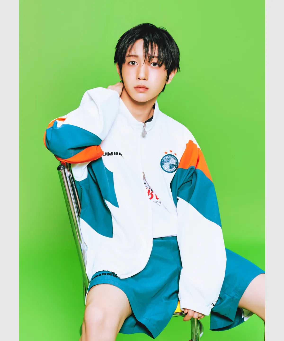 [UMBRO X NCT WISH] HBL OG Colorblock Stand Neck Windbreaker Jacket