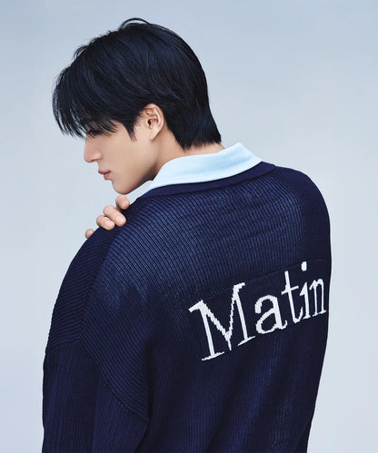 [NCT Jeno Pick] Matin Kim Back Logo Jacquard Mesh Knit Zip Up