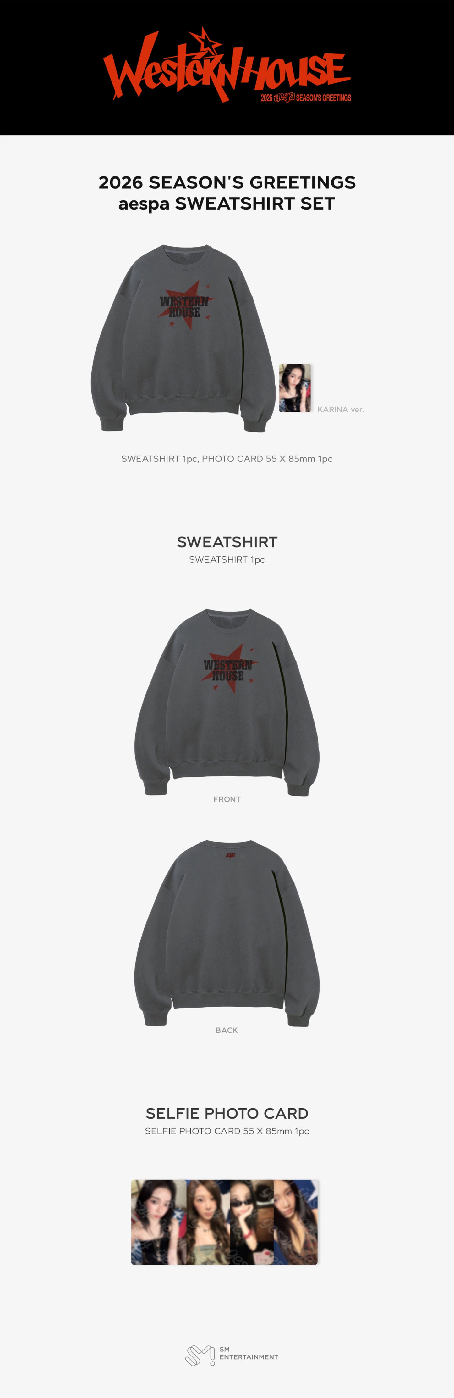 aespa - [2026 SM ARTIST SEASON'S GREETINGS MD] SWEATSHIRT + PHOTOCARD SET - Random