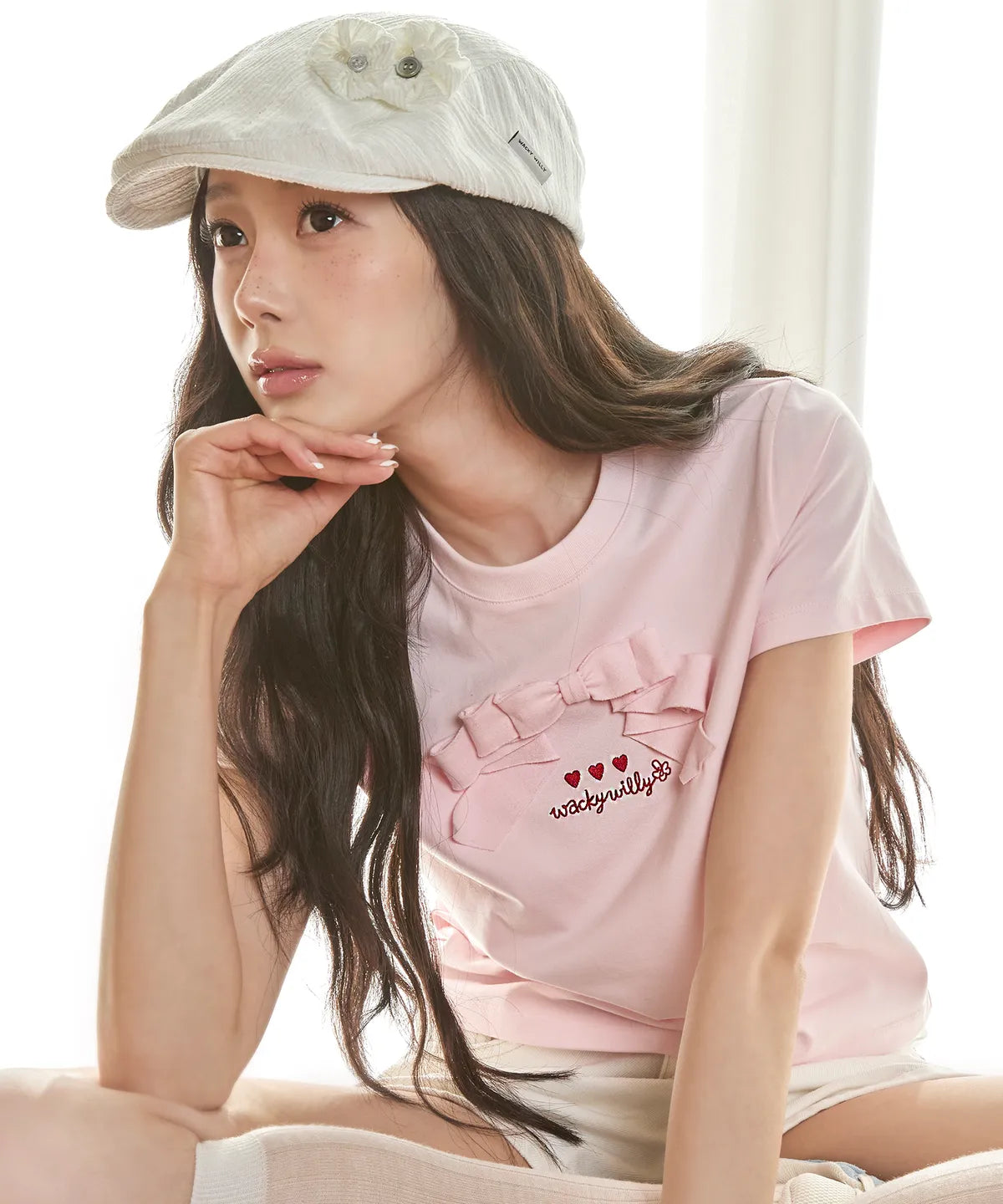 [Aespa Giselle Worn] Wacky Willy [LO.FL] Women's Hunting Cap White