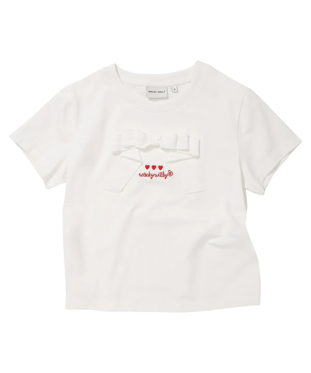 [Aespa Giselle Worn] Wacky Willy [LO.FL] - Women's Ribbon Short Sleeve T-shirt