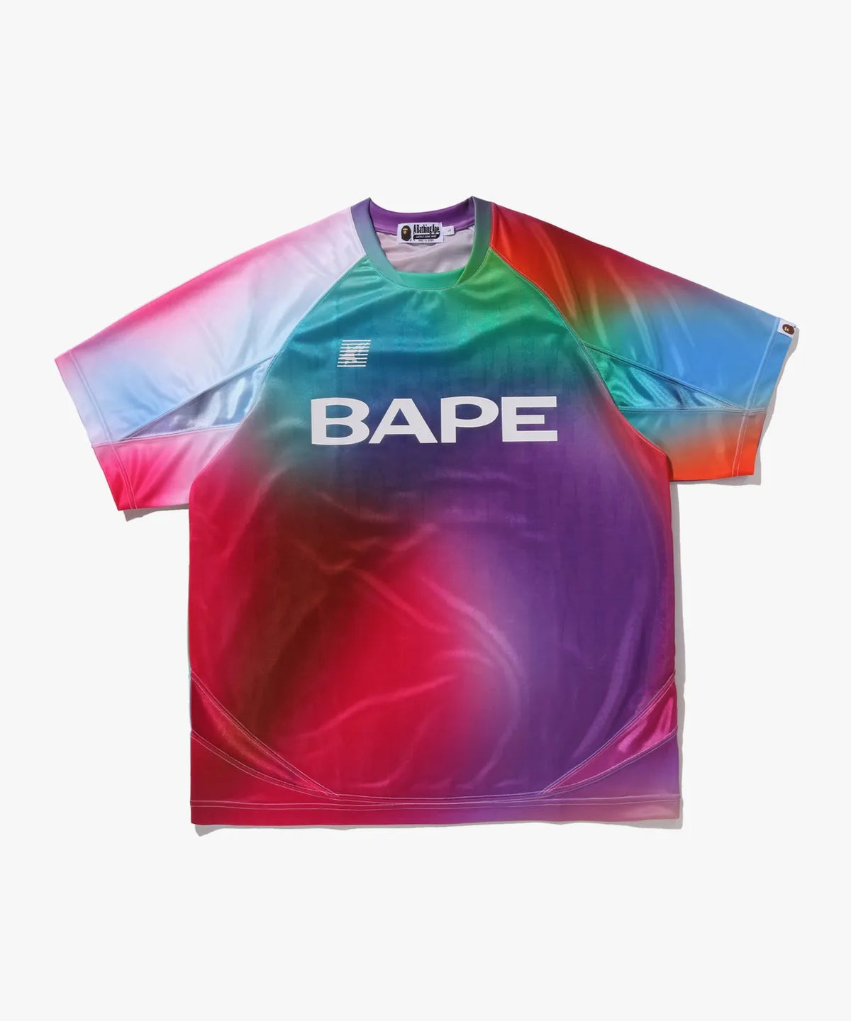 [Ateez San X BAPE] Tie-Dye Star Stripe Pattern Relaxed Fit Football Jersey T-Shirt (M)