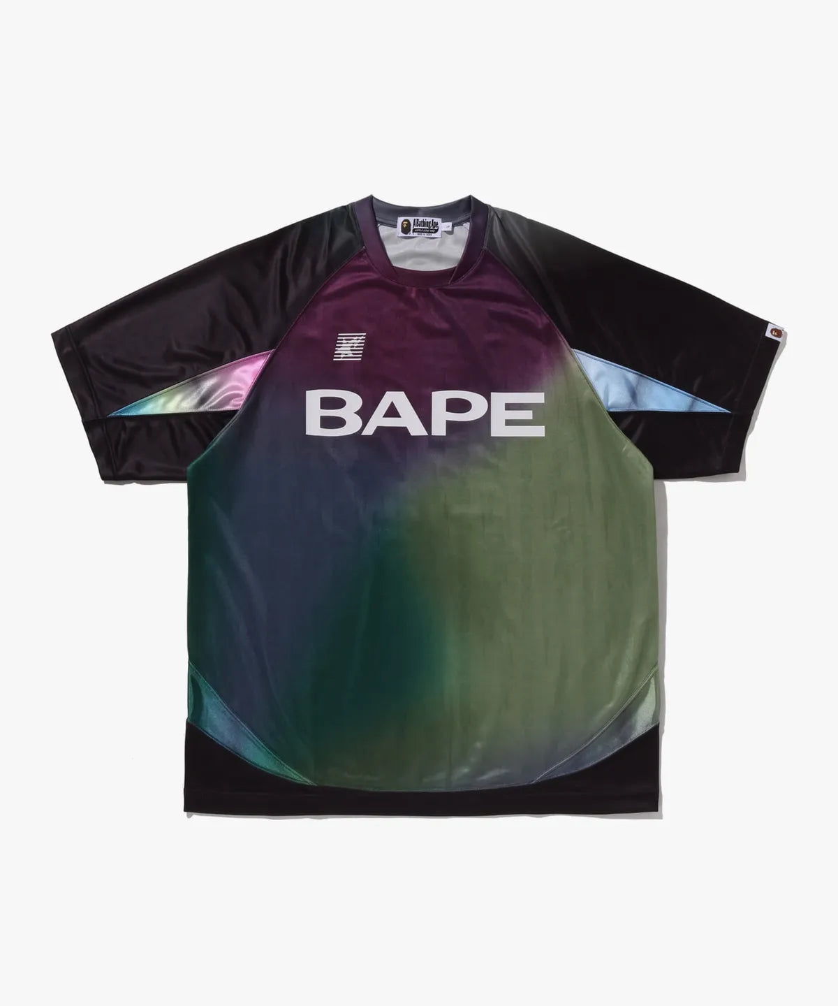 [Ateez San X BAPE] Tie-Dye Star Stripe Pattern Relaxed Fit Football Jersey T-Shirt (M)