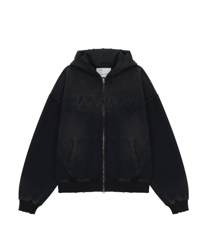 [SVT Jeonghan & LS Chaewon Worn] MTTIRÉ Optimism VTG Washed 2 Way Zip-Up Hoodie
