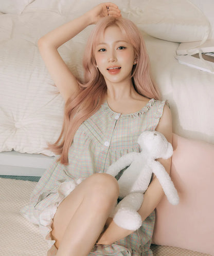 Nmixx Haewon X Dossy 26SS Cottonlike Pooky Sleeveless Pajama Set (Lime)