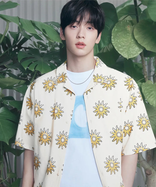 [TXT Soobin Worn] 26 Summer Covernat Tropical Sun Pattern Hawaiian Half Shirt