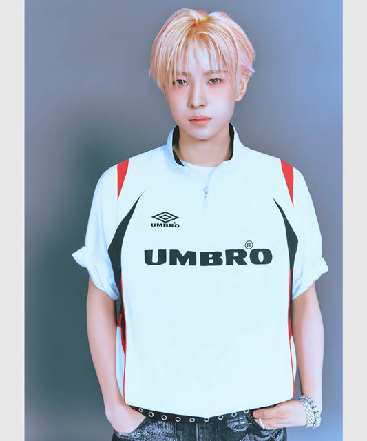 [UMBRO X NCT WISH ] HBL Football Heritage Short Sleeve Stand Neck Anorak