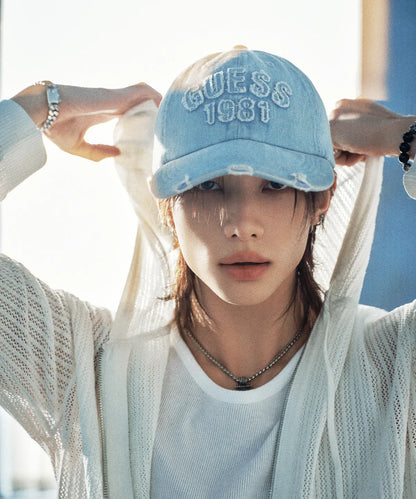 [Straykids Hyunjin Worn] 26 Summer Guess 3-Color Washed Ball Cap