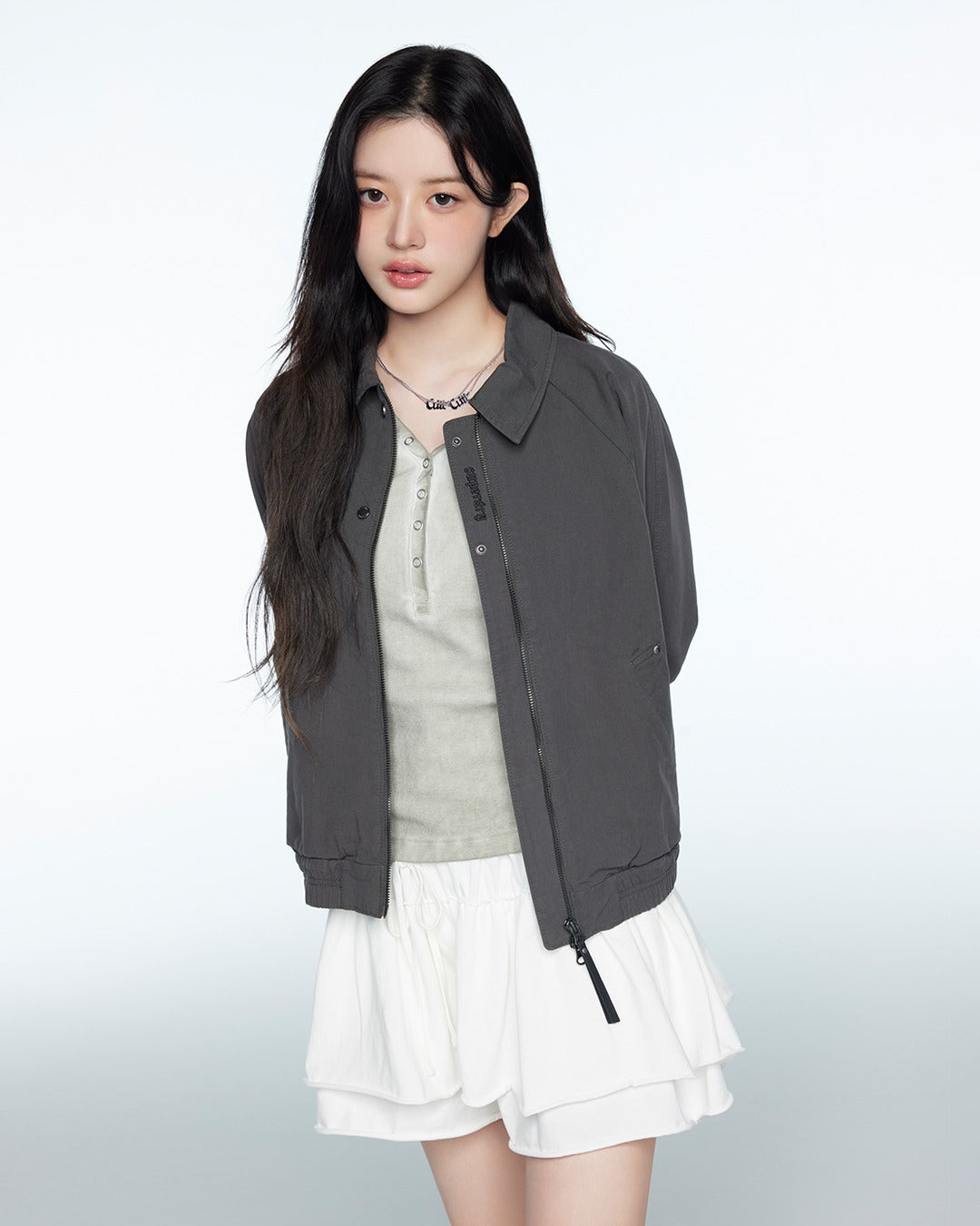 [Illit Minju Pick] 26SS Superdry Women's Western Blouson Charcoal