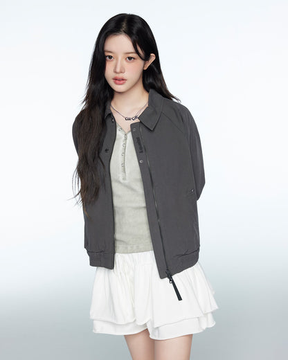 [Illit Minju Pick] 26SS Superdry Women's Western Blouson Charcoal