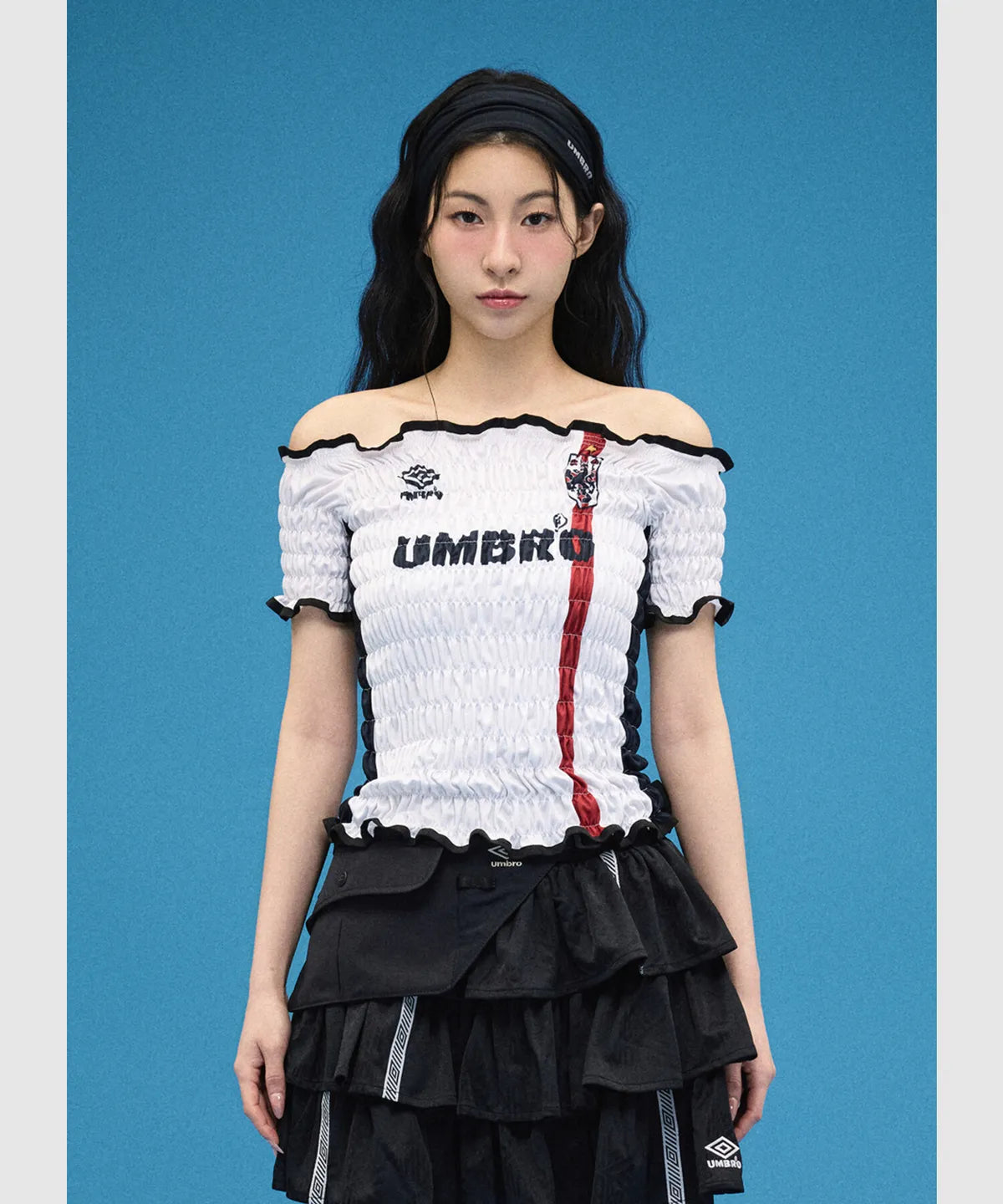 [UMBRO X NCT WISH] HBL Women's Blockcore Short Sleeve Smoking Top
