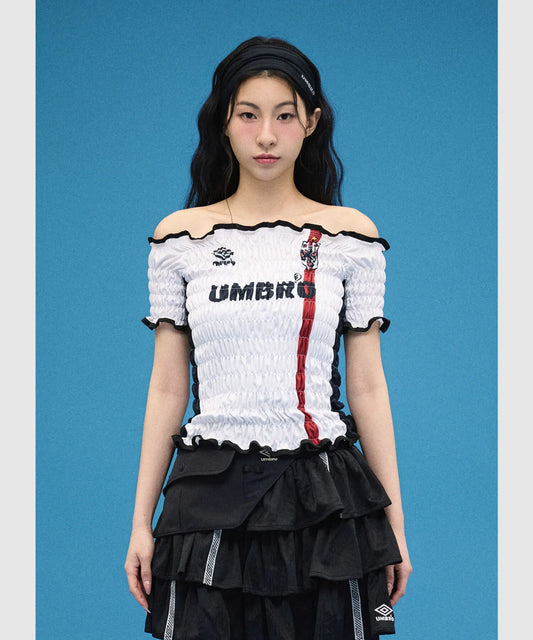 [UMBRO X NCT WISH] HBL Women's Blockcore Short Sleeve Smoking Top