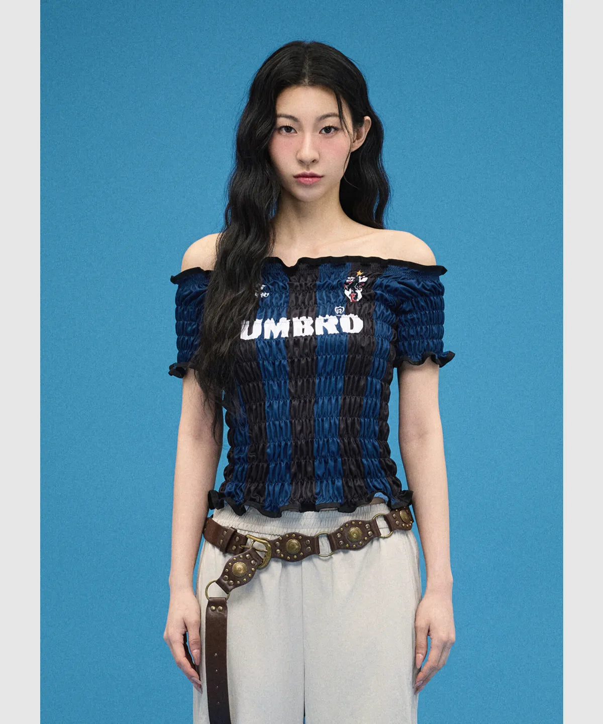 [UMBRO X NCT WISH] HBL Women's Blockcore Short Sleeve Smoking Top