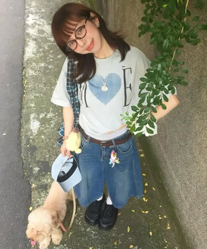 [Seventeen Jeonghan Worn] MTTIRÉ ME Vintage Heart Oversized T-Shirt