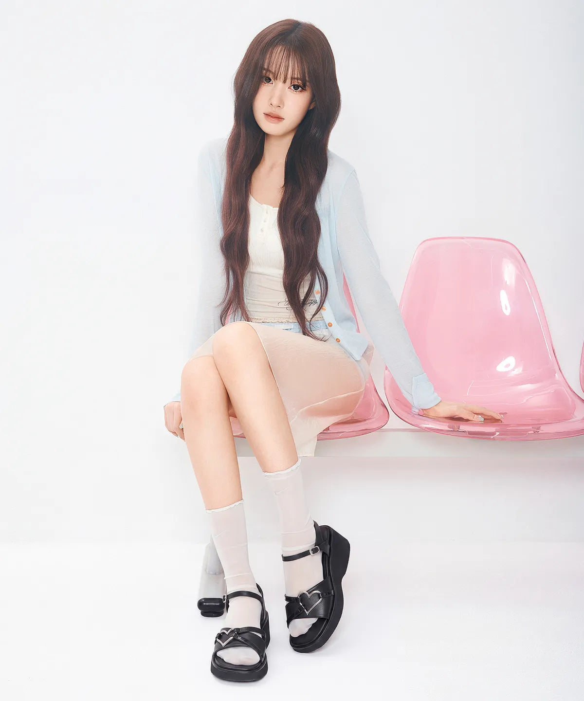 [StayC X Macmoc]  Haty Platform Heart Point Sandals (6cm)