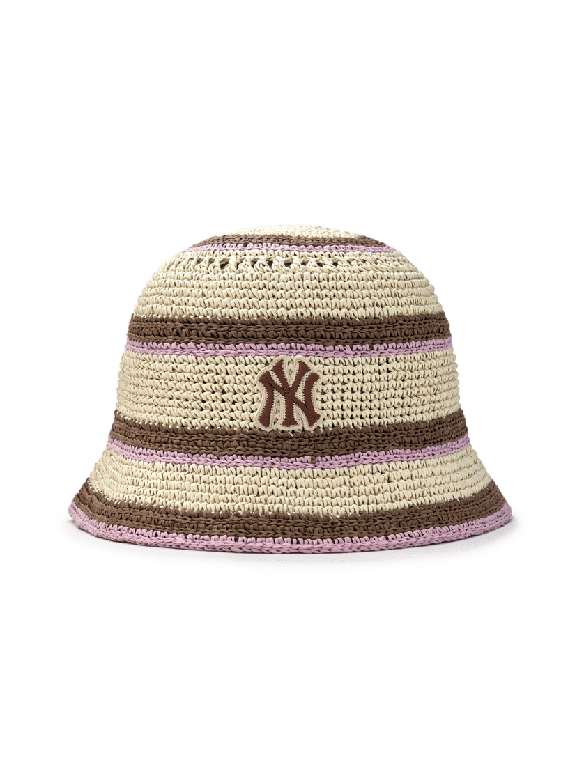MLB [25S New Arrival]  Striped Summer Hat LA Dodgers (KNIT DOME)
