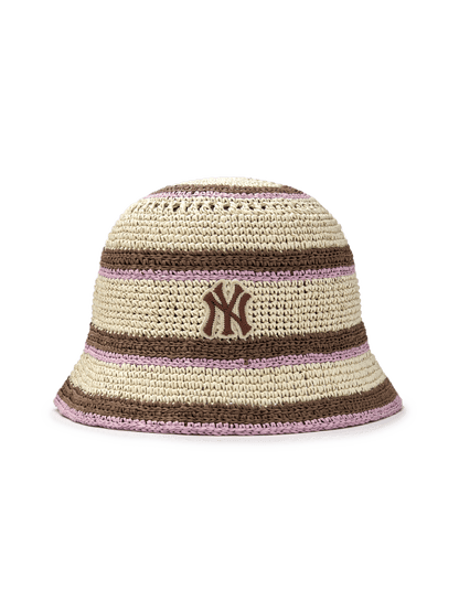 MLB [25S New Arrival]  Striped Summer Hat LA Dodgers (KNIT DOME)