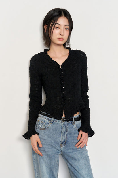 GENERAL IDEA -    WOMAN Lace Frill Blouse