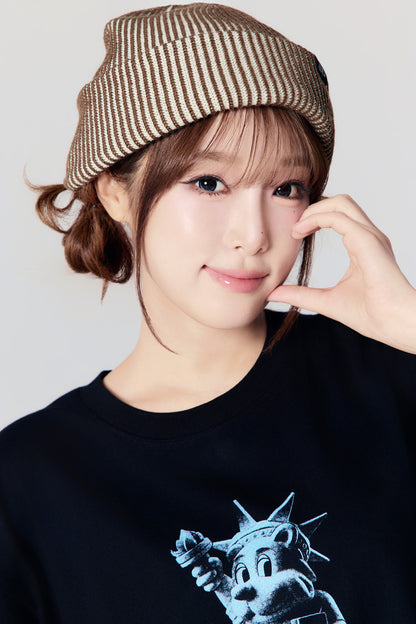 Yena x Adlv AC Bear Statue Of Liberty Short Sleeve T-Shirt