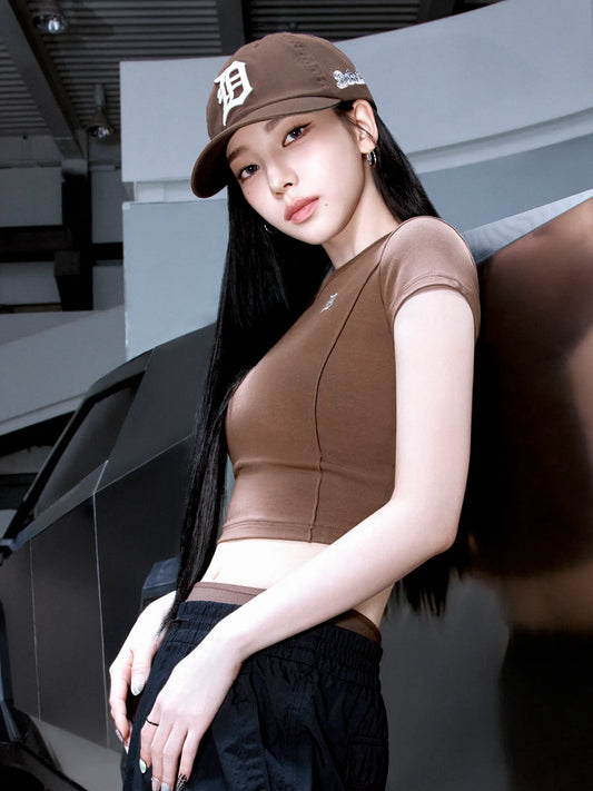 [Aespa Karina Worn] 26 Summer MLB Women's Basic Slim Fit Short Sleeve T-Shirt