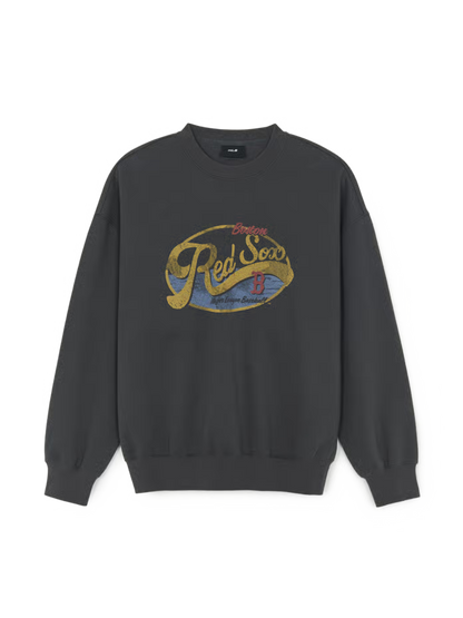 [Karina Pick] 25FW MLB Varsity Vintage Graphic Man-to-Man Boston Red Sox