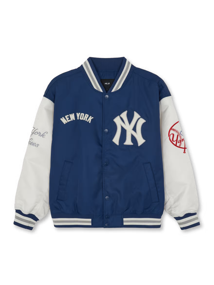 [Aespa Karina, TWS & Ive Gaeul Pick] 26SS MLB Signature Nylon Varsity Jacket New York Yankees