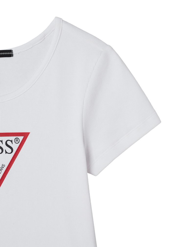 [BAE SUZY WORN] GUESS - Women's Original Triangle Ribbed Short Sleeve T-shirt