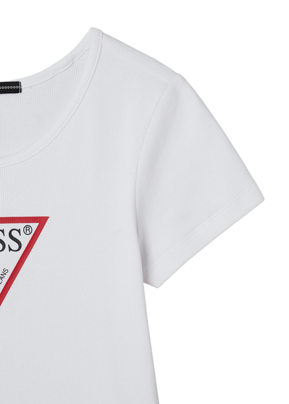 [BAE SUZY WORN] GUESS - Women's Original Triangle Ribbed Short Sleeve T-shirt