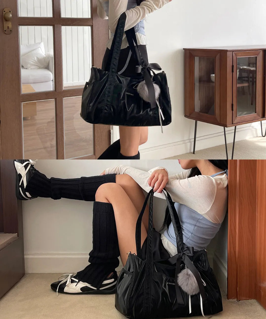 [Itzy Chaeryeong Pick] J.ESTINA BALLO LG Boston Shoulder Bag